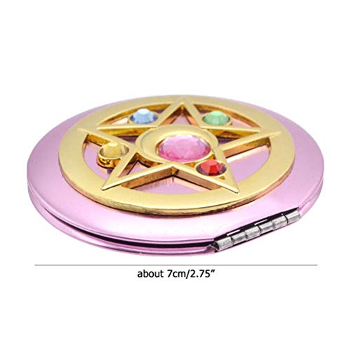 SHOWLOUE Makeup Compact Mirrors, Personal Makeup Mirror Portable Travel Handheld Foldable Double Sided Mirror
