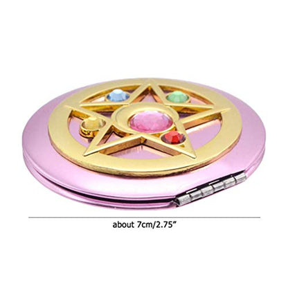 SHOWLOUE Makeup Compact Mirrors, Personal Makeup Mirror Portable Travel Handheld Foldable Double Sided Mirror