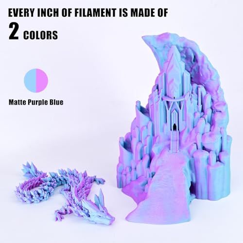 OVV3D PLA Filament 1.75mm, Matte Macaron PLA 3D Printer Filament，Dual Color PLA Sky Blue and Purple, +/-0.02mm 1kg - color: Dual-color Matte Sky Blue+ Purple