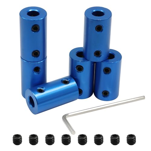 6pcs 6mm to 6mm Bore Rigid Shaft Coupler, Blue - size: 6mm to 6mm