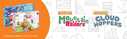 Addition and Subtraction Game - Fun Math Board Game for 6-8 Year Olds, Easy to Play Educational Game for Kids at Home, STEM Toy Gift for Girls & Boys (Cloud Hoppers + Moutain Raiders) - style: Cloud Hoppers + Moutain Raiders