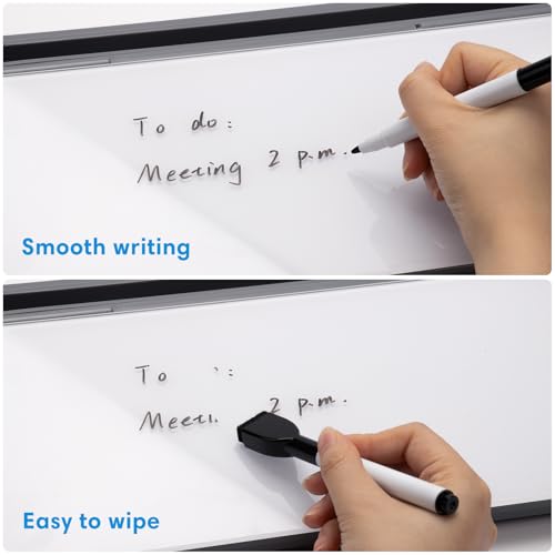 Varhomax Glass Desk Whiteboard with Calculator - color: Calculator-gray&white