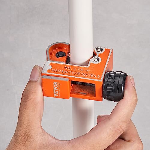 VEVOR Mini Copper Tubing Cutter, Mini Tubing Cutter for 1/8 to 1-1/8 Inch Copper Tubing, Heavy Duty Portable Tube Cutter with High-Speed SKD Blade for Aluminum, Plastic, Galvanized Pipes - size: 1/8"-1-1/8" O.D.