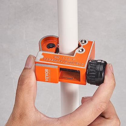 VEVOR Mini Copper Tubing Cutter, Mini Tubing Cutter for 1/8 to 1-1/8 Inch Copper Tubing, Heavy Duty Portable Tube Cutter with High-Speed SKD Blade for Aluminum, Plastic, Galvanized Pipes - size: 1/8"-1-1/8" O.D.