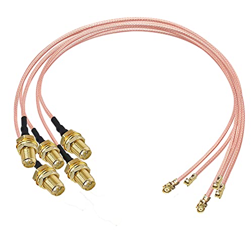 TUOLNK RP-SMA to IPX MHF1 Coax Cable UFL U.FL to RPSMA Female Pigtail Coaxial Low Loss Cable for WiFi Router Mini PCI Extension Antenna - 12 Inch (30cm) 5pcs - size: 12inch