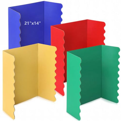 Mooliwe 21" X 14" 4 Pack Scalloped Trifold Poster Board, Rainbow - color: Rainbow, size: 21" X 14"