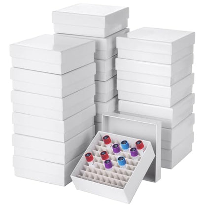 20 Pcs 81-Well Cardboard Freezer Boxes, 2 in Tall, for 1.8/2.0 ml Tubes