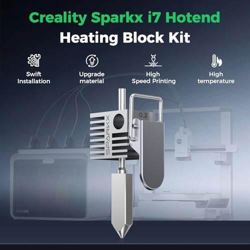 Creality Official SPARKX i7 Hotend 0.2mm Nozzle Kit, High Precision Ultra-Fine Detail Replacement Quick-Swap Hotend Assembly, Original 3D Printer Hotend for SPARKX i7 Combo 3D Printer - style: Sparkx i7-0.2