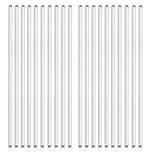 20 Pcs High Temp Glass Stirring Rods,Smooth Stir Sticks for Lab