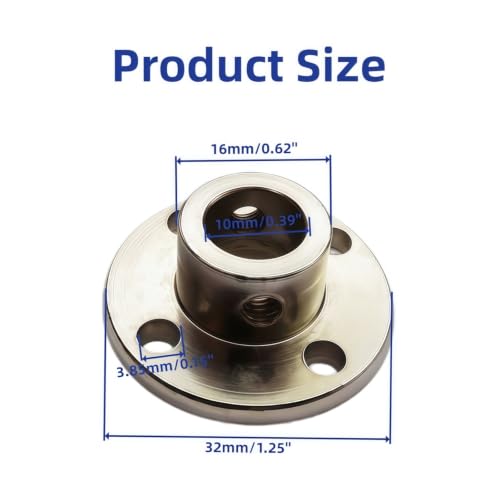 4Pcs 10mm Shaft Coupler, Rigid Coupling Flanged Motor Guide - size: 10mm