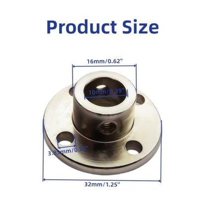 4Pcs 10mm Shaft Coupler, Rigid Coupling Flanged Motor Guide - size: 10mm