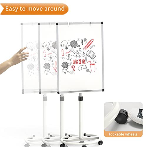 VIZ-PRO ECO Magnetic Mobile Whiteboard, 36 X 24 Inches, Easel Flipchart Stand Rolling Dry Erase Board with Paper Pads - color: White, size: 36 X 24 Inches