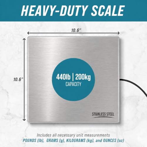 Smart Weigh Shipping Scale Digital Postal Scale for Packages 440lbs x 6 oz - color: 440 lbs Stainless Steel