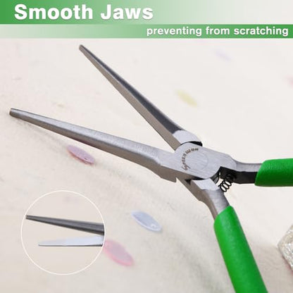 SPEEDWOX Needle Nose Pliers for Jewelry Making Smooth Jaws Long Nose 5 Inches Mini Thin Needle Plirer Extra Long Plier Fine Chain Nose Plier Professional Tool Beading Hobby Craft Supplies - style: Smooth Jaw Tapered Nose Pliers