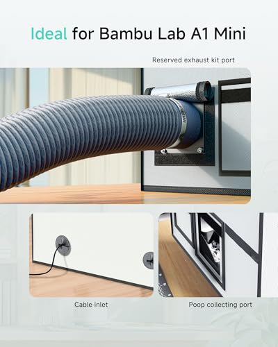 TOPCUBE 3D Printer Enclosure for Bambu Lab A1 Mini Combo with LED Light - size: A1 mini Combo