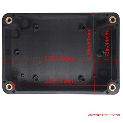 2pcs Project Box ABS Black Electrical Boxes IP65 Outdoor Waterproof Box Electronic Junction Box Power Enclosure with Cable Glands for DIY Project 3.94 x 2.68 x 1.97 inch (100x68x50mm) - size: 3.94"x2.68"x1.97"(2Pcs)Cable Gland