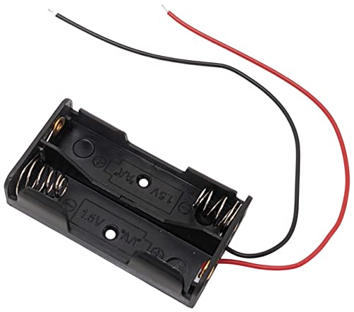 EX ELECTRONIX EXPRESS AA 2 Battery Holder with Wire Leads, Holds Two AA Batteries, 2.3" x 1.3" x 0.5", Black Lightweight Plastic - style: 1 Pack