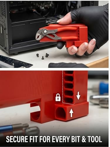Mini Tool Organizer Compatible with Knipex Cobra XS, 5 Bit Slots