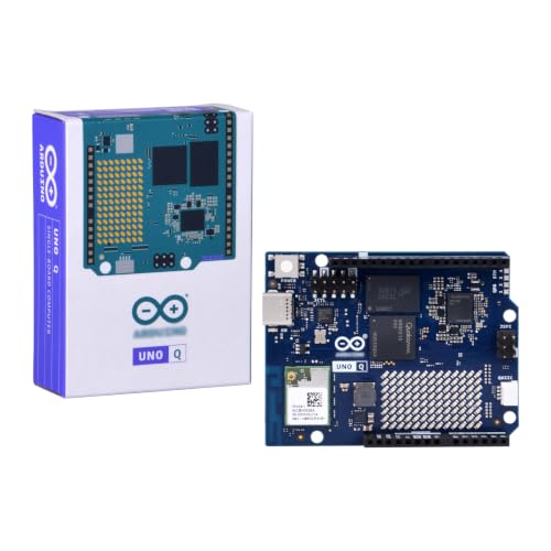 GeeekPi Starter Kit for Arduino UNO Q – AI & Embedded Development Kit with 2GB RAM, 16GB eMMC, Aluminum Case, USB-C Hub, Power Supply, HDMI Cable, Cat6 Ethernet Patch Cable & Accessories