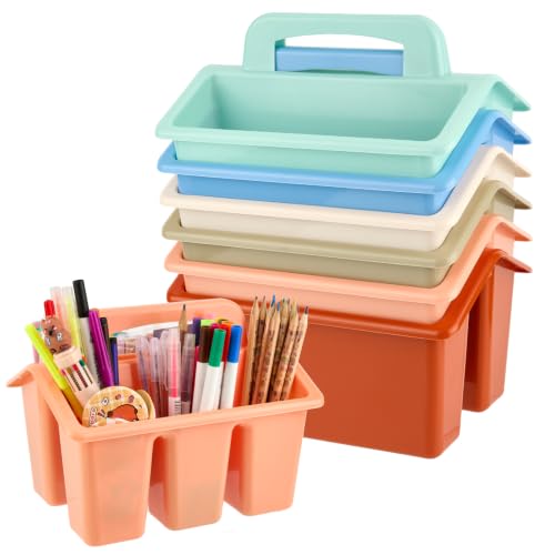6 Pack Classroom Caddy Organizer with Handle, Table Caddy Classroom - color: Morandi