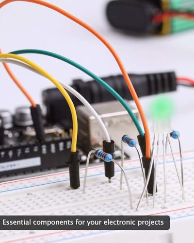 ELEGOO 525pcs Resistor Kit and 120pcs Dupont Wires, for Breadboard Circuits, Prototyping, STEM Labs and Electronics Practice