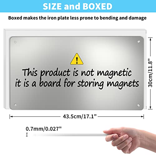 17.7" x 11.8" 2 Pack Stainless Steel Magnetic Board - Magnet Bulletin Board to Display Magnetic Letters Numbers Animal, Poetry, Spice Jars, Notes, Photos, Suitable for Wall, Refrigerator, Cubicle - color: Silver, size: 2 Pack(17.7 × 11.8 inches)