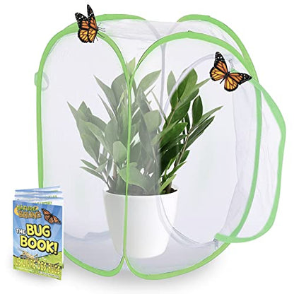Nature Bound Butterfly Growing Kit - Live Caterpillar to Butterfly Project for Kids - Includes Voucher for Caterpillars, Green Pop-Up Enclosure, and STEM Learning Guide - style: Pop-Up Terrarium 24