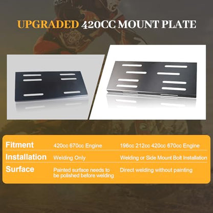 Engine Motor Mounting Plate for Predator 212cc 196cc 420cc 670cc Engine - color: Silver