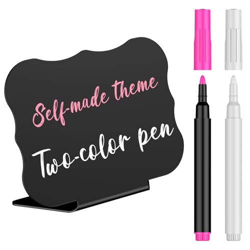 Uniclife 20 Pack Mini Chalkboard Signs for Party Buffet Tables - color: Matte Pvc Waved-20