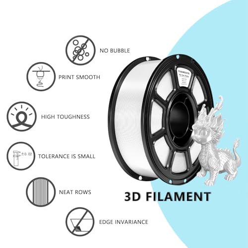 Silk PLA Filament 1.75mm,3D Printer Filament with a Metallic Glossy Finish, Dimensional Accuracy +/- 0.02 mm, 1kg Spool(2.2lbs) Fits for Most FDM 3D (A-Silk White Pla) - color: A-silk White Pla