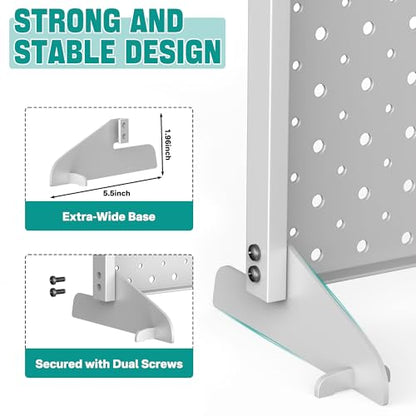 EVERHANGER Metal Pegboard Display Stand, Freestanding Tabletop Pegboard - color: Gray, size: 4pack 12"X16"