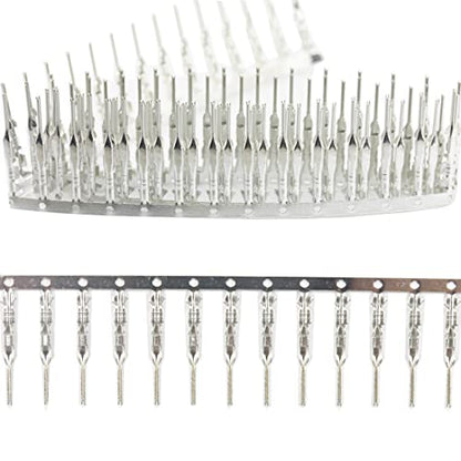 whiteeeen Total 400pcs (200 Pairs) Male and Female Pins Connector Kit fit for 2.54mm Connector Housing Jumper Wire Cable DIY Kit