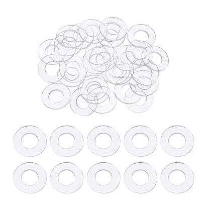 PATIKIL Flat Washer, 200 Pcs PVC Plastic Washers Round Sealing Spacer Gasket 6mm ID 12mm OD 0.5mm Thickness for Shower Door Handles Towel Bars Grommets Hardware Replacement, Clear - size: 6mm ID x 12mm OD x 0.5mm Thickness