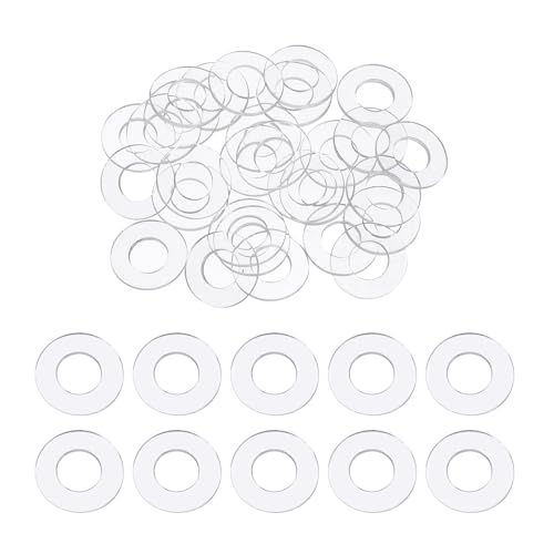 PATIKIL Flat Washer, 200 Pcs PVC Plastic Washers Round Sealing Spacer Gasket 6mm ID 12mm OD 0.5mm Thickness for Shower Door Handles Towel Bars Grommets Hardware Replacement, Clear - size: 6mm ID x 12mm OD x 0.5mm Thickness