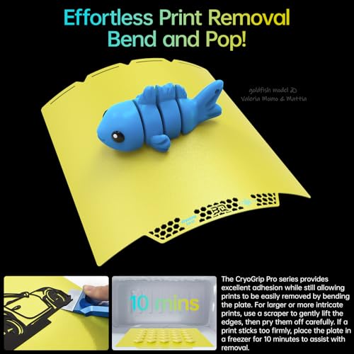 BIQU CryoGrip Pro Glacier Yellow Compatible with Snapmaker U1 3D Printer 276x304.5mm Panda Build Plate Double Sided Upgrade Plate Removable Surface Platform - color: Glacier-Yellow, size: Snapmaker-U1