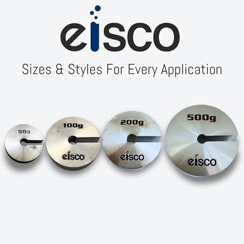 Eisco Labs - 500g (1.1 lb) Stainless Steel Slotted Mass – Durable Precision Weight with 2" Outer Diameter, Slotted for Lab, Physics & Educational Use, Single Pack