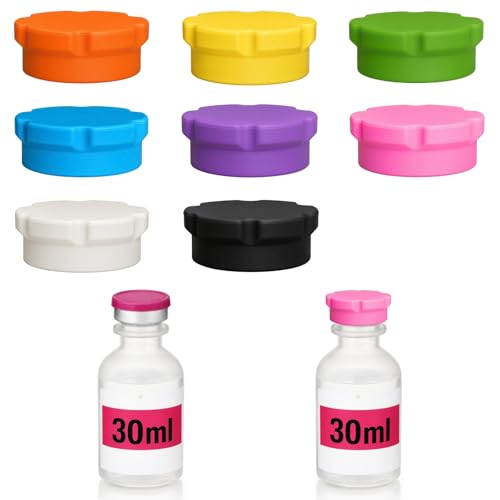 20mm Peptide Vial Caps for Select 5ml, 10ml & 30ml Vials, 8 Pcs - color: 8Pcs / 8Colors