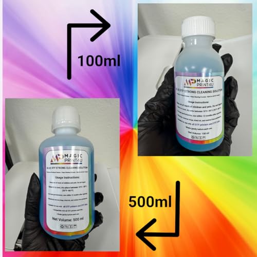 DTF Blue Strong Cleaning Solution 100ML Printhead Cleaner for DTF Printers Removes Ink Residue, Prevents Clogs & Restores Smooth Printing Safe Maintenance Fluid for All DTF Print Heads - size: Blue Strong Cleaning Solution-100ML
