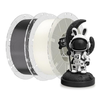 Creality 3D Printer RFID Filament Bundle, Hyper PLA Filament 1.75mm for 3D Printing, Hyper PLA RFID Filament No-Tangling High Precision, 1KG(2.2 lbs) Spool (Black+White) - color: Black+white