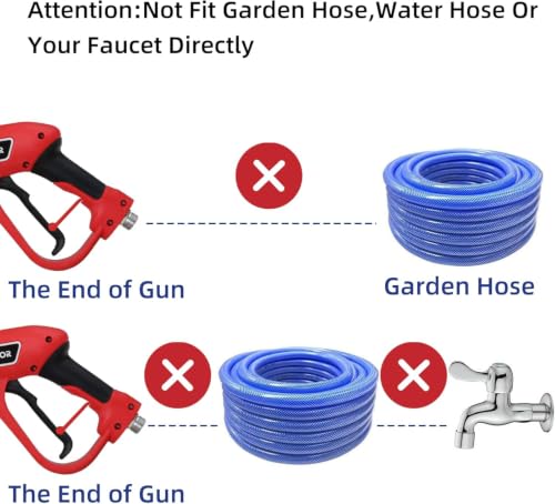 Pressure Washer Gun with Replacement Extension Wand, Upgraded Power Washer Gun with 5 Spray Nozzle Tips, M22 Fitting, 37 Inch, 3000 PSI - color: Red