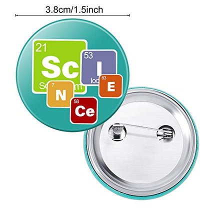 WILLBOND 72 Pcs Science Party Favor Pins Science Buttons Bulk, Cute - color: Cute
