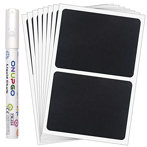 ONUPGO Chalkboard Labels (48 Pack), Reusable Blackboard Stickers, Waterproof Chalkboard Sticker for Jars, Parties Decoration, Craft Rooms, Weddings, Storage, Organize Your Home & Kitchen(4"x3") - size: 4" x 3", style: 48 Pack Rectangles