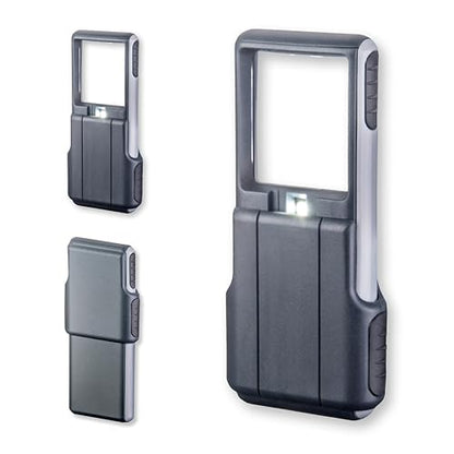 Carson MiniBrite 3x Power LED Lighted Slide Out Magnifier with Protective Sleeve (PO-25), gray - size: Single Pack
