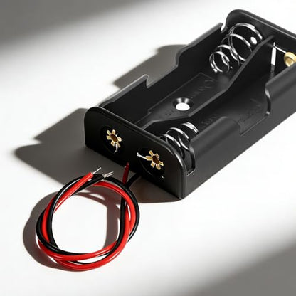 AA Battery Holder with Leads, 2PCS 2 X 1.5v AA Battery Case Double a Batteries Holder AA-Battery Pack Small-Battery Holders Organizer for Batteries