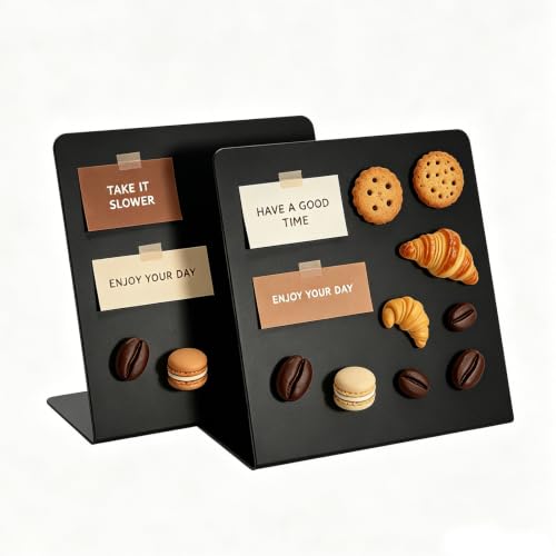 2 Pack Magnetic Bulletin Board,Metal Magnetic Bulletin Board,Tabletop Memo Display Board,Magnet Display Stand for Office Home Kitchen School (Black, 7.9 x 7.9 Inch) - color: Black, size: 7.9 x 7.9 Inch