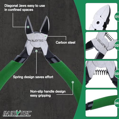 Mini Wire Flush Cutters 4.5 Inch Wire Cutters Diagonal Cutters - size: 4.5"
