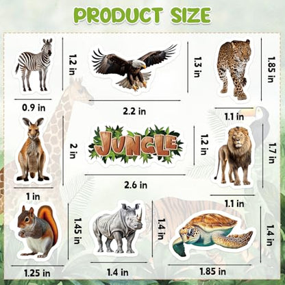 300Pcs Animals Foam Stickers, Self-Adhesive Cartoon Jungle Animals Foam Sticker Safari Animal Stickers for Home School Classroom DIY Art Craft Birthday Party Favor - style: Jungle Animal