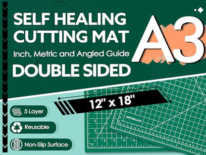 5 Packs Self Healing Cutting Mat Bulk 12"x18" Rotary Cutting Sewing Mats A3
