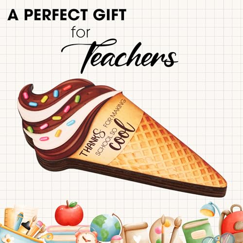 KATINAT Teacher Appreciation Gifts, Wooden Ice Cream Money Holder for Teacher, Thanks for Making School So Cool, End of Year Teacher Gift, Preschool Middle School High School Back to School - color: KAT-k- Teacher -icecream