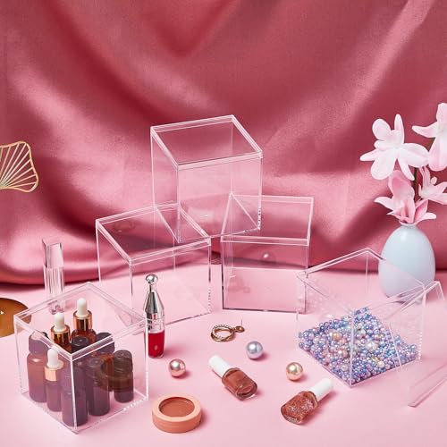 8 Pcs Clear Acrylic Box with Lid, 4.72 x 4.72 x 4.72 Inch, Classic Style - size: 4.72 x 4.72 x 4.72 Inch, style: Classic style